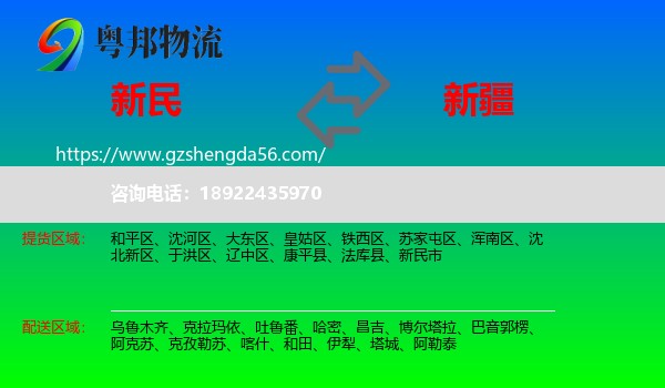 新民市到新疆物流