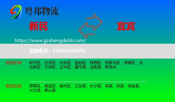 新民市到宜宾物流