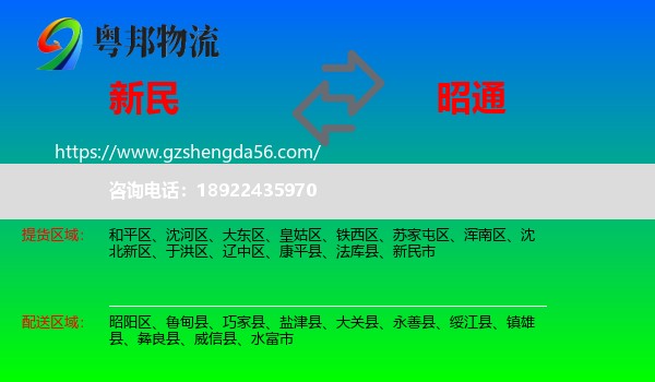 新民市到昭通物流