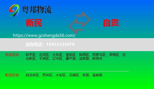 新民市到自贡物流