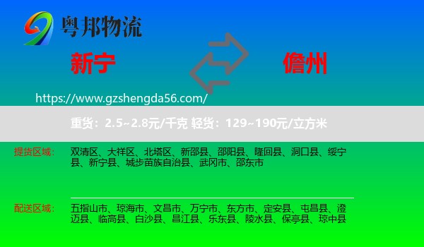 新宁县到儋州物流