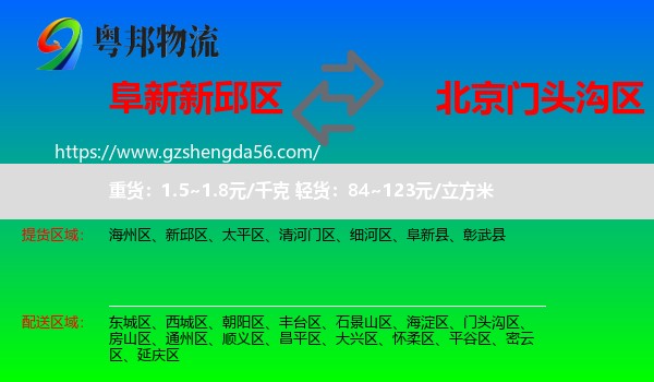 新邱区到门头沟区物流专线