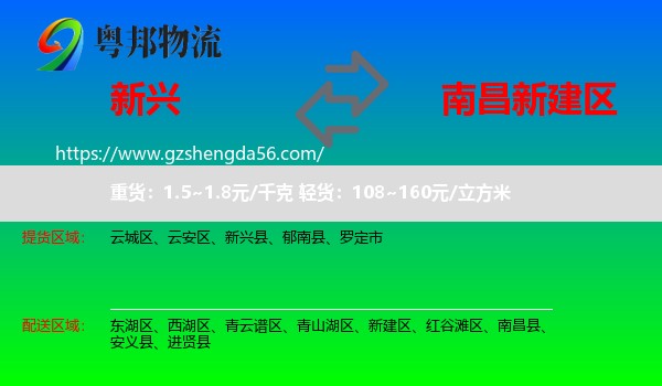 新兴县到新建区物流专线