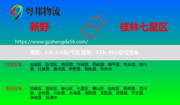 新野县到七星区物流专线
