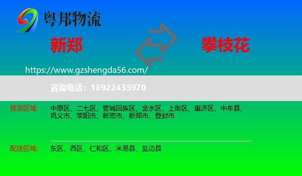 新郑市到攀枝花物流