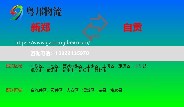 新郑市到自贡物流