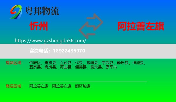 忻州到阿拉善左旗物流专线