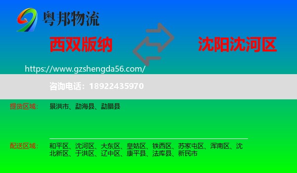 西双版纳到沈河区物流专线