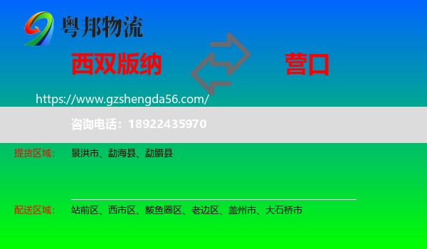 西双版纳到营口物流专线