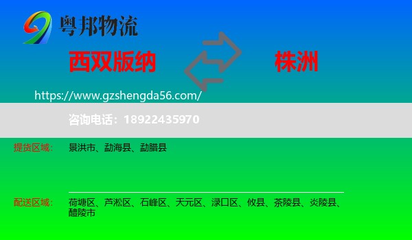 西双版纳到株洲物流专线