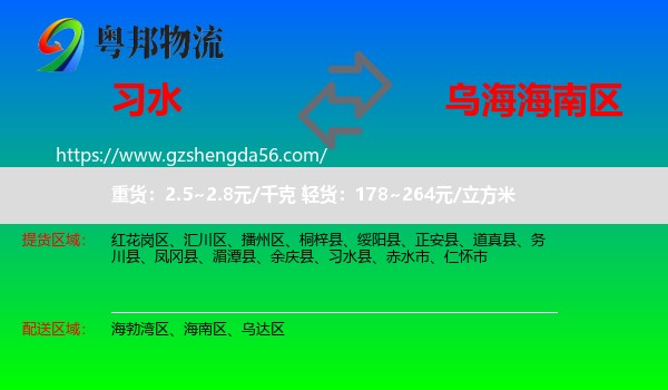 习水县到海南区物流专线