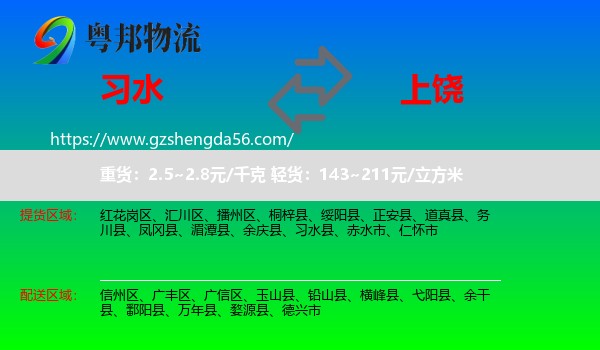 习水县到上饶物流专线