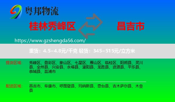 秀峰区到昌吉市物流专线
