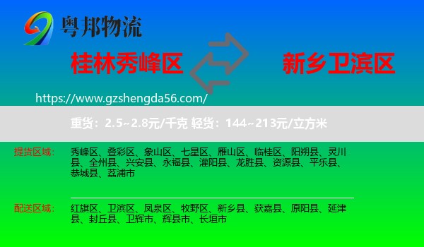 秀峰区到卫滨区物流专线