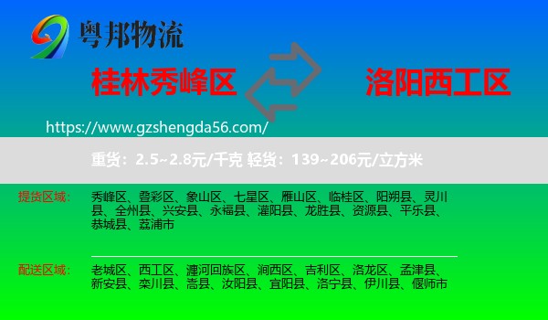秀峰区到西工区物流专线