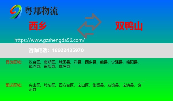 西乡县到双鸭山物流