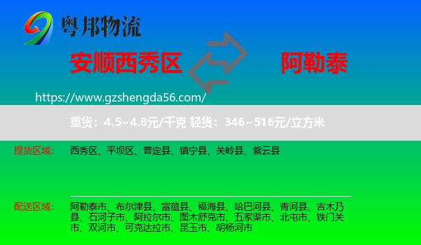 西秀区到阿勒泰物流专线
