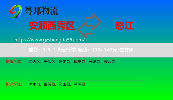 西秀区到怒江物流专线