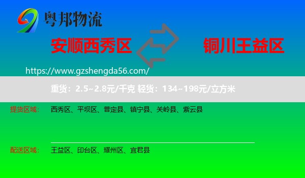 西秀区到王益区物流专线