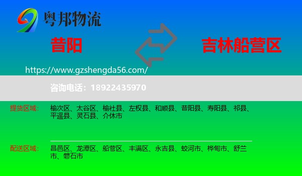 昔阳县到船营区物流专线