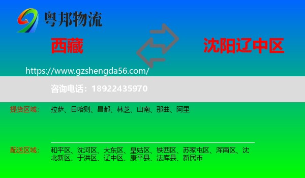 西藏到辽中区物流专线