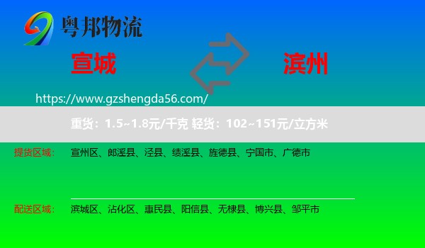 宣城到滨州物流