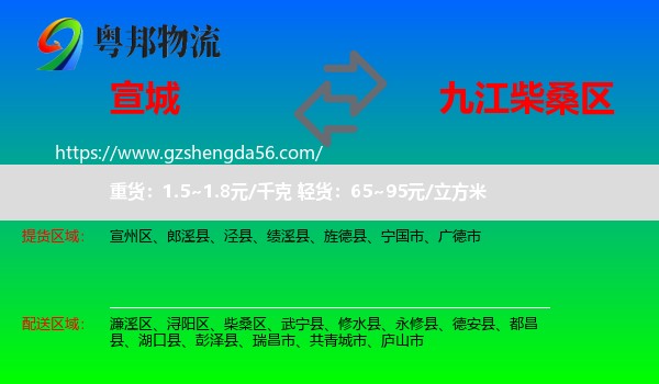 宣城到柴桑区物流专线