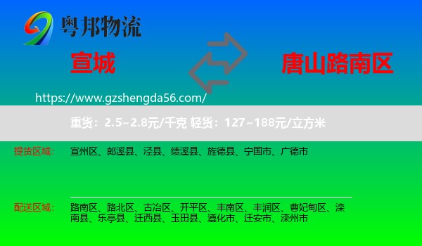 宣城到路南区物流专线
