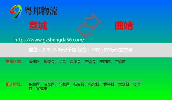 宣城到曲靖物流