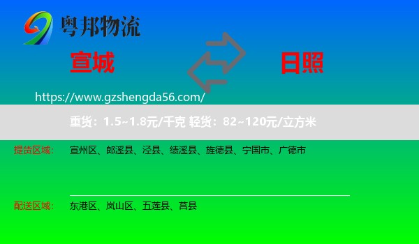 宣城到日照物流
