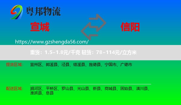宣城到信阳物流