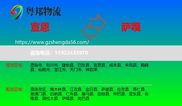 宣恩县到萨嘎县物流专线