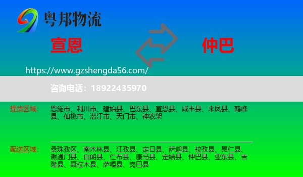 宣恩县到仲巴县物流专线