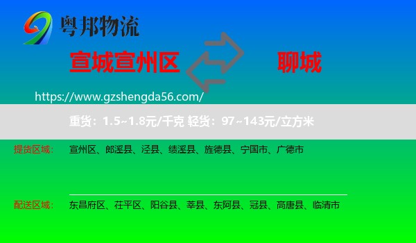 宣州区到聊城物流专线