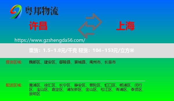 许昌到上海专线