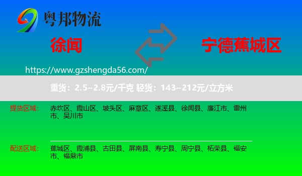 徐闻县到蕉城区物流专线