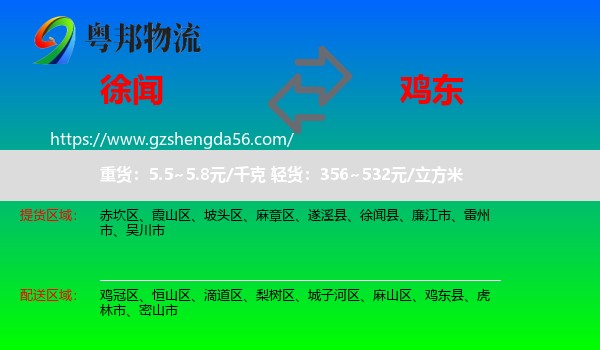 徐闻县到鸡东县物流专线