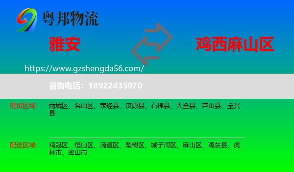雅安到麻山区物流专线