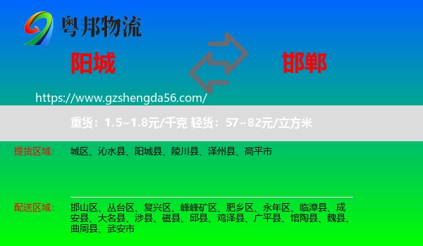 阳城县到邯郸物流专线