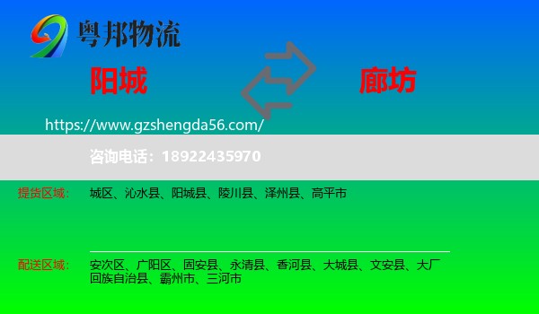 阳城县到廊坊物流专线