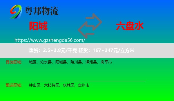 阳城县到六盘水物流专线