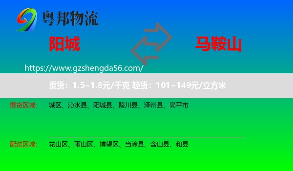 阳城县到马鞍山物流专线