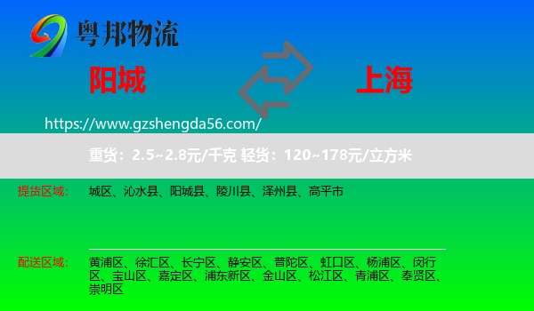 阳城县到上海专线
