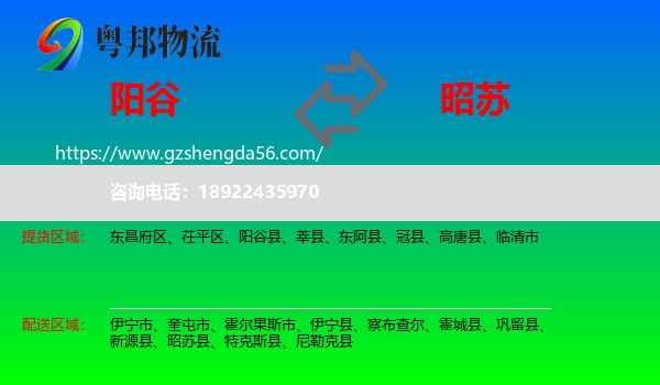 阳谷县到昭苏县物流专线