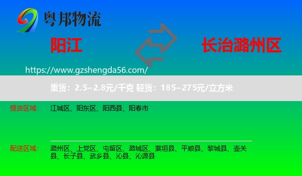 阳江到潞州区物流专线