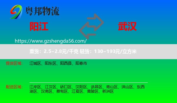 阳江到武汉专线