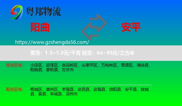 阳曲县到安平县物流专线