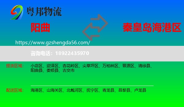 阳曲县到海港区物流专线