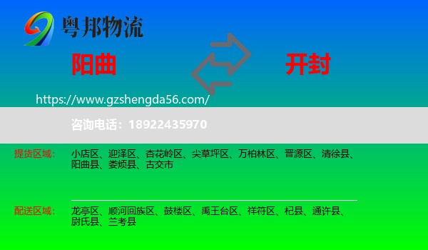 阳曲县到开封物流专线