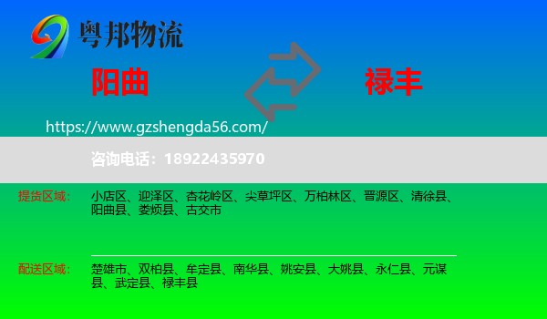 阳曲县到禄丰县物流专线